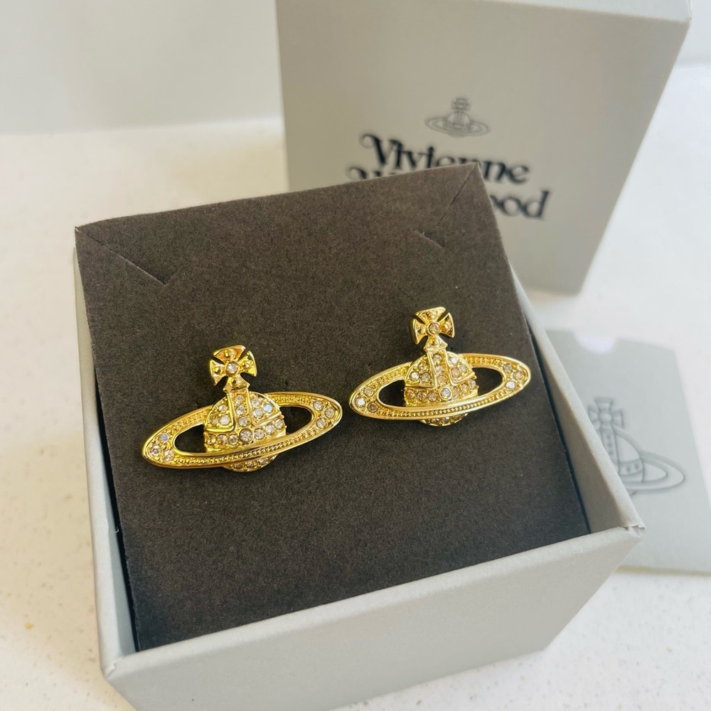 Vivienne Westwood Gold Saturn Orb Earrings